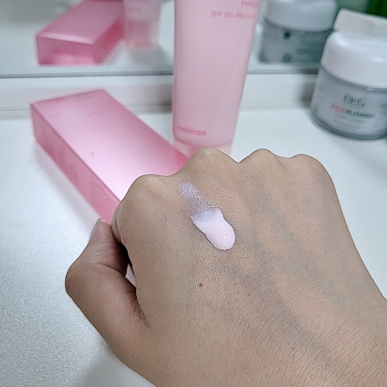 ハートピンクトーンアップサンクリーム/celimax/日焼け止めクリームを使ったクチコミ(3枚目)