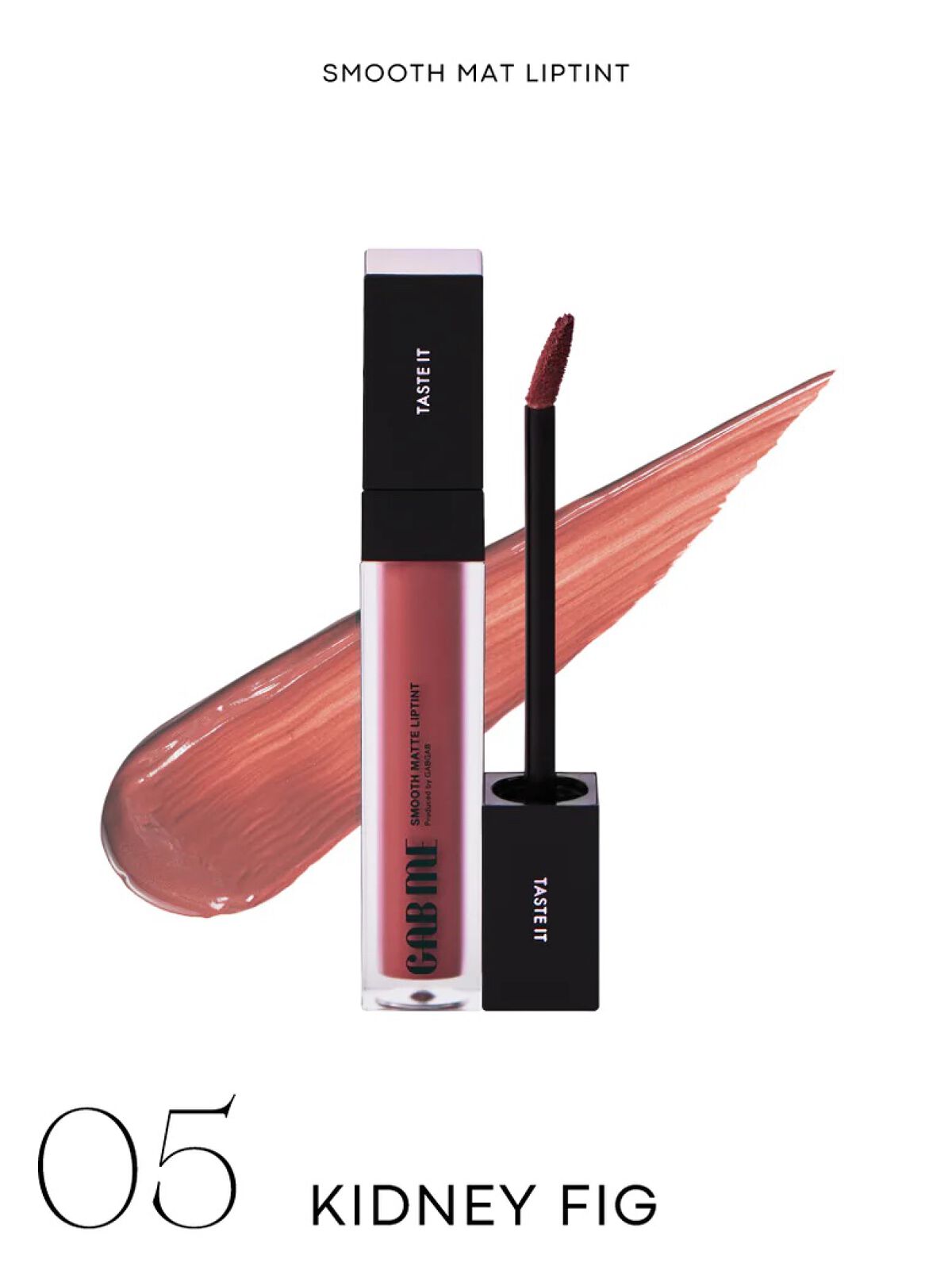 スムースマットリップティント 05 キドニーフィグ (スモーキーピンク)/GAB ME/リップティントを使ったクチコミ（3枚目）