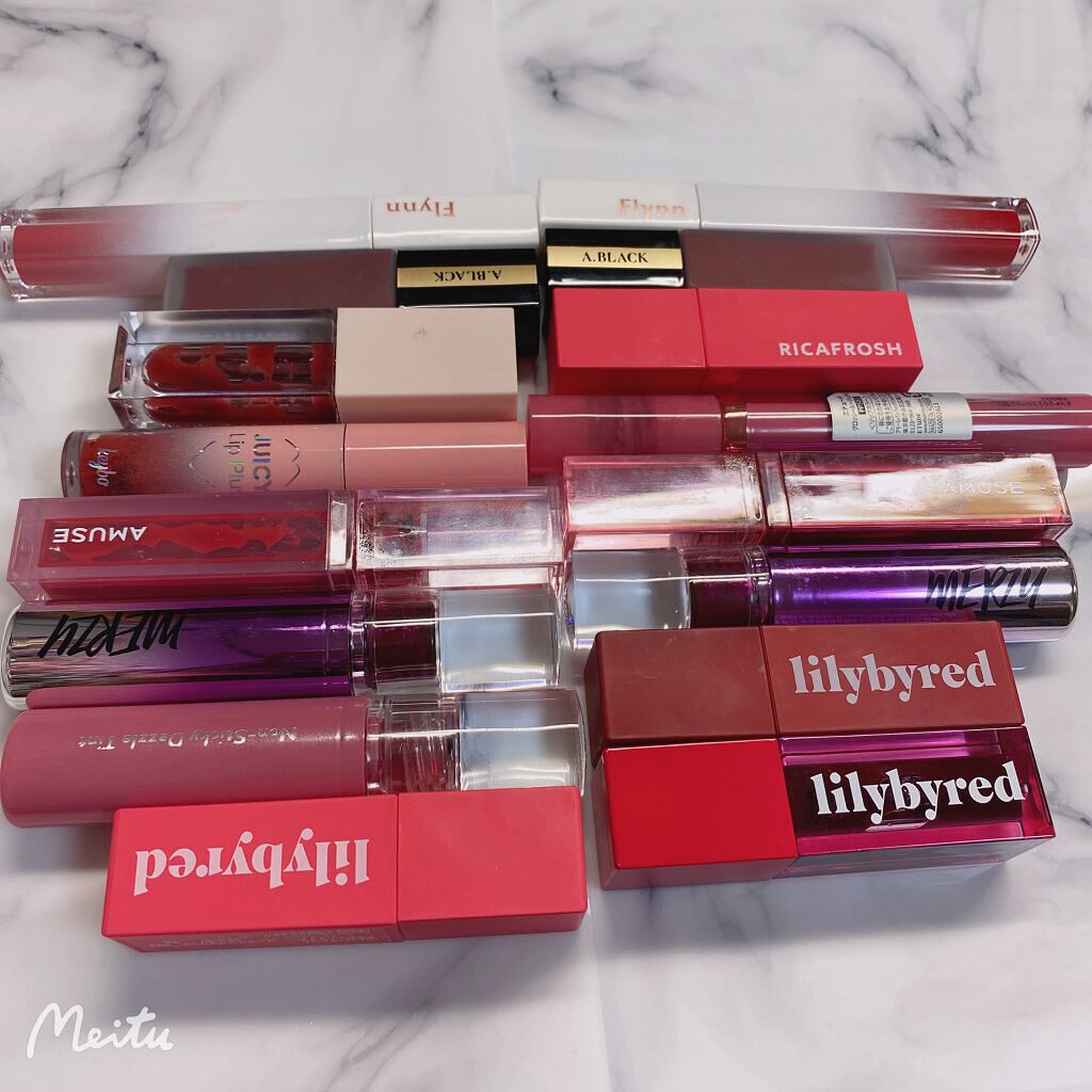 ウォーターグロスティント #05 Evening Dew/dasique/リップティントを使ったクチコミ（2枚目）