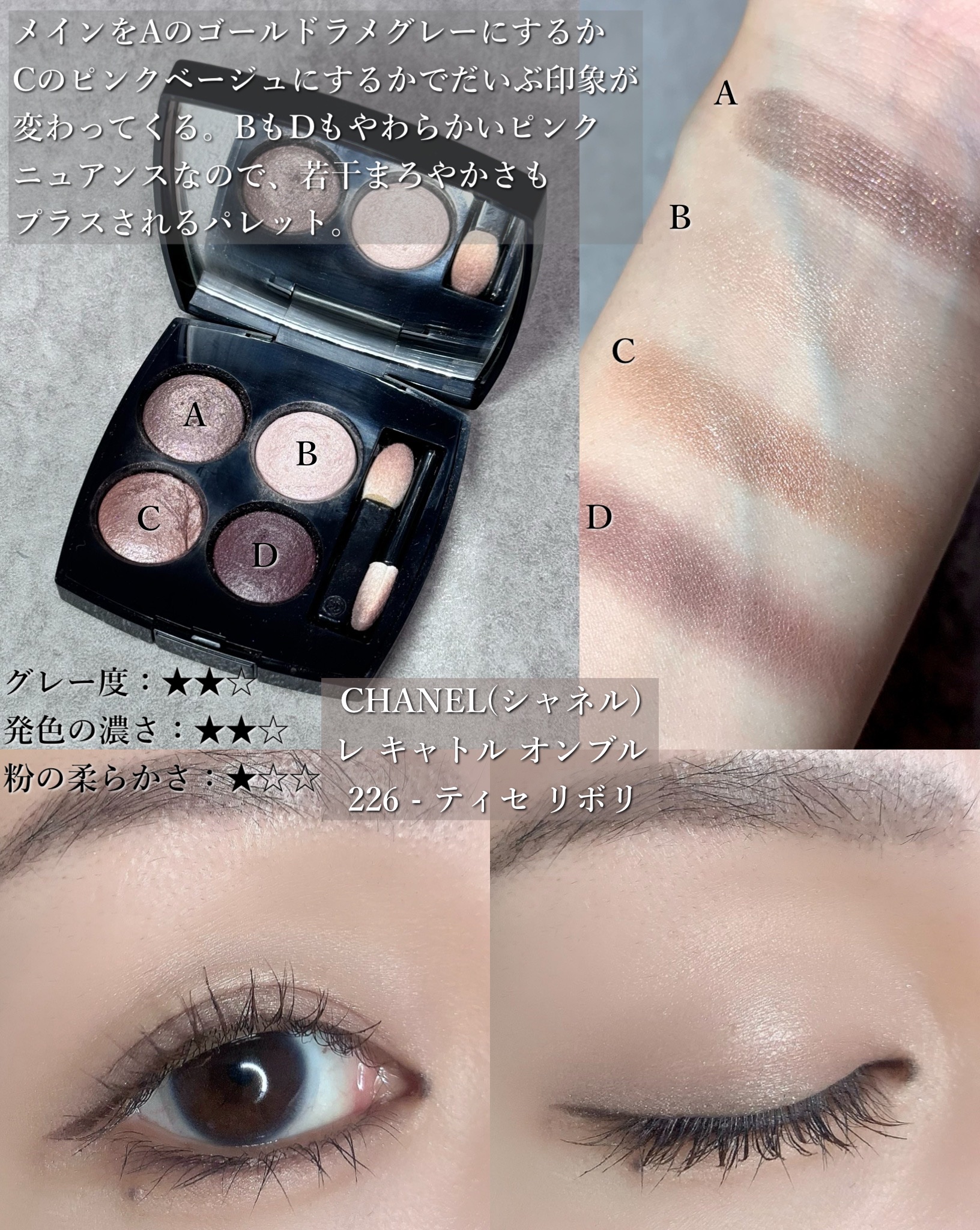 レ キャトル オンブル/CHANEL/アイシャドウパレットを使ったクチコミ（2枚目）