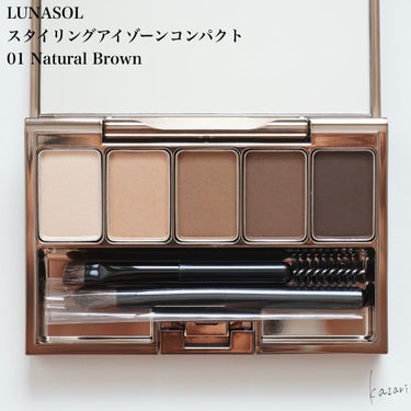 スタイリングアイゾーンコンパクト 01 Natural Brown/LUNASOL/アイシャドウパレットを使ったクチコミ（3枚目）