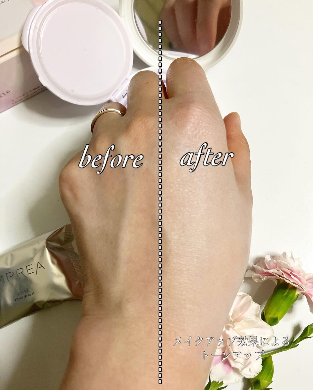 トーンアップ CC クッション ファンデーション/iMPREA/クッションファンデーションを使ったクチコミ(7枚目)