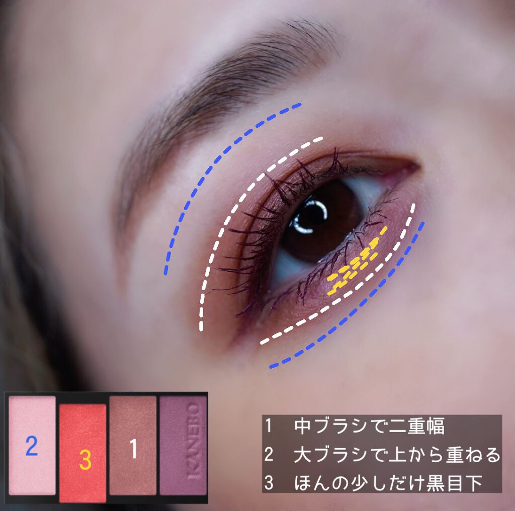 レイヤードカラーズアイシャドウ EX1 サマーサンセット（限定）/KANEBO/アイシャドウパレットを使ったクチコミ（3枚目）