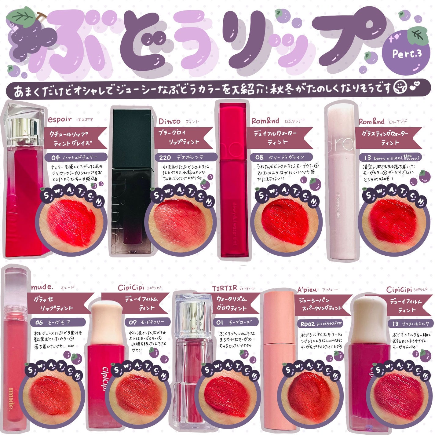 グラスティングウォーターティント 韓服エディション/rom&nd/リップティントを使ったクチコミ(1枚目)