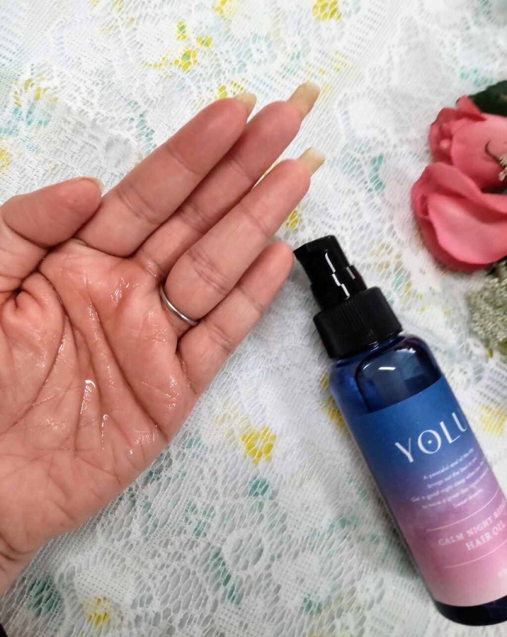 カームナイトリペアヘアオイル/YOLU/ヘアオイルを使ったクチコミ（3枚目）