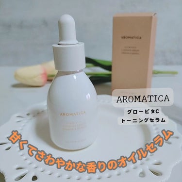AROMATICA
グロービタC トーニングセラム
30ml

甘くてさわやかな香りのオイルセラム 🍊　

敏感肌でも低刺激なので使える 
マイルドなビタミン C セラムです。

水状 セラムと栄養オイ