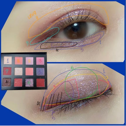 HEXZEスターライトファントム12アイシャドウ01/HEXZE(ヘックスゼ)/アイシャドウパレットを使ったクチコミ(6枚目)