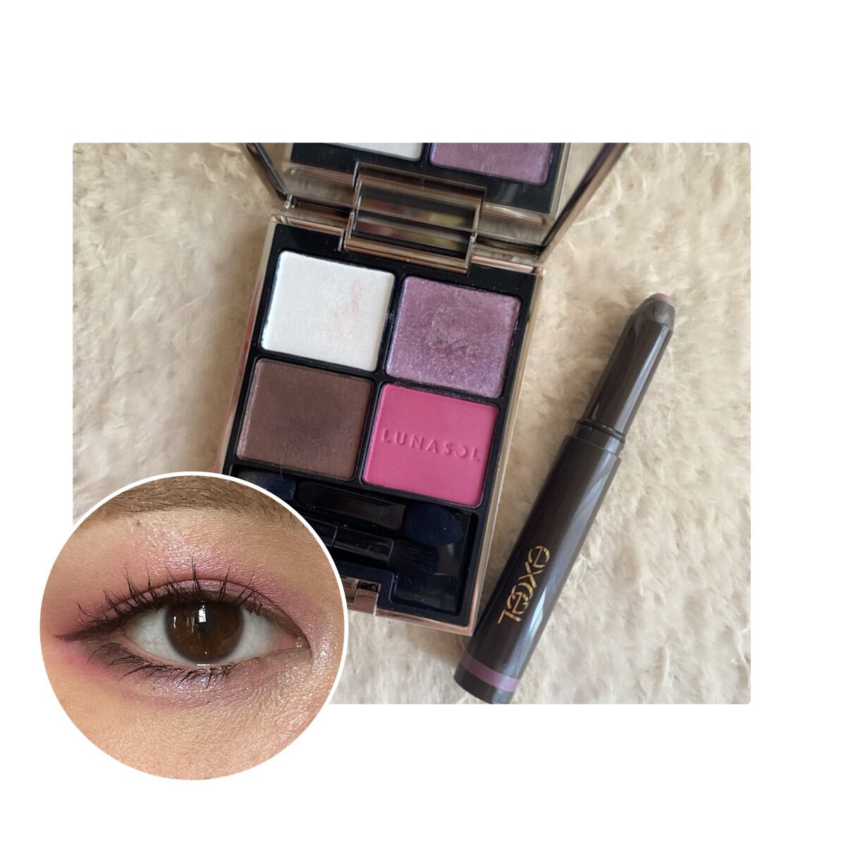 グリームオンフィットシャドウ/excel/スティックアイシャドウを使ったクチコミ（1枚目）