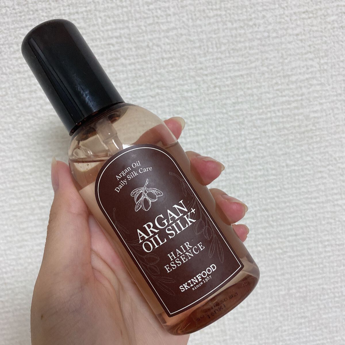 アルガンオイル シルクプラス ヘアーエッセンス/SKINFOOD/ヘアオイルを使ったクチコミ（2枚目）