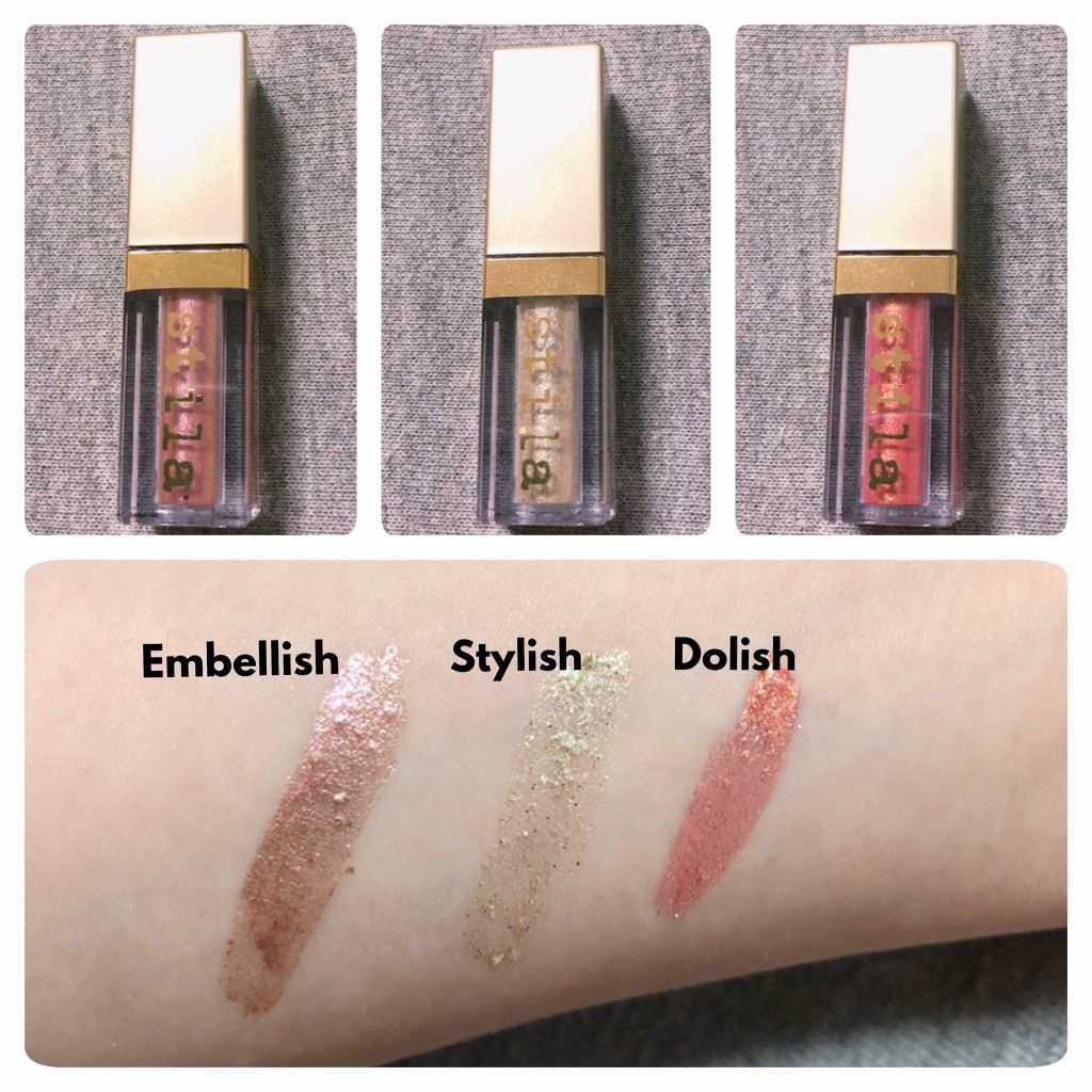 グリッター&グロウ リキッドアイシャドウ/stila/グリッターを使ったクチコミ（3枚目）