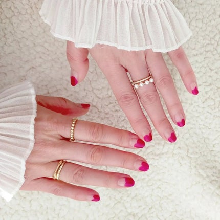 あちゃみん on LIPS 「バレンタインネイル💕·今年はハートフレンチにしました🐻💕·美味..」(4枚目)