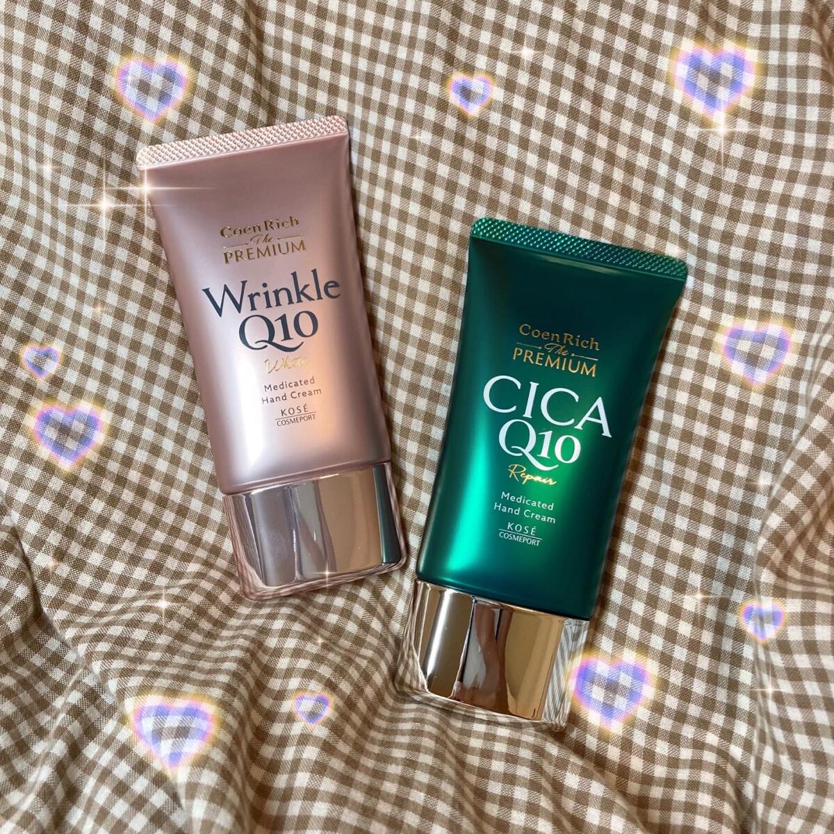 [コエンリッチザプレミアム薬用リンクルホワイト/ C ICAリペアハンドクリーム]
KOSEから出ているハンドクリーム「コエンリッチ　ザ　プレミアム」の「薬用リンクルホワイトハンドクリーム」「薬用CICAリペアハンドクリーム」を試してみたの