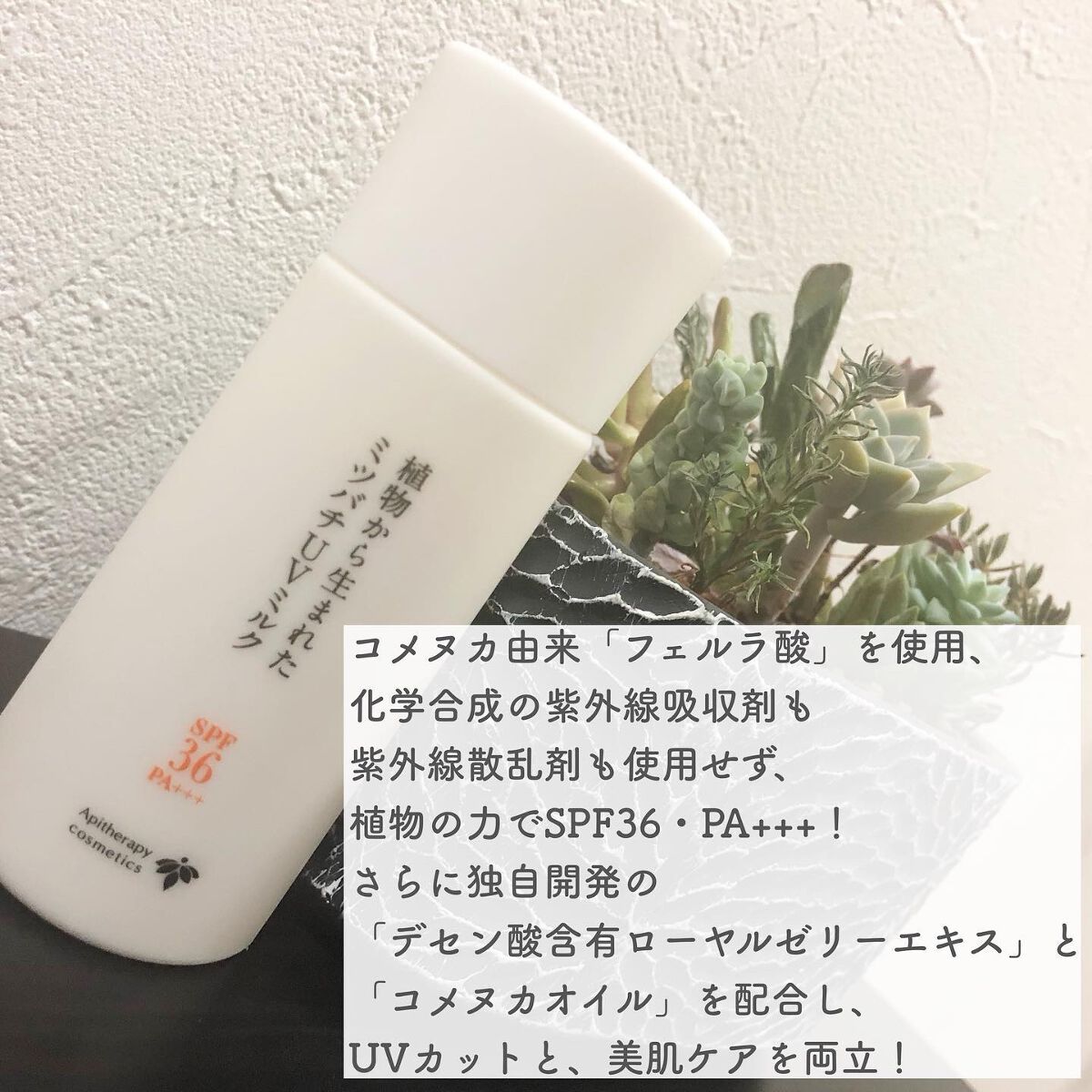 植物から生まれたミツバチUVミルク/アピセラピーコスメティクス/日焼け止めミルクを使ったクチコミ(2枚目)