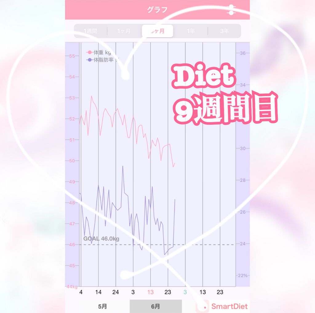 ひめねこ on LIPS 「Start:52.0kg28.0%Now:49.9kg26.8..」(1枚目)