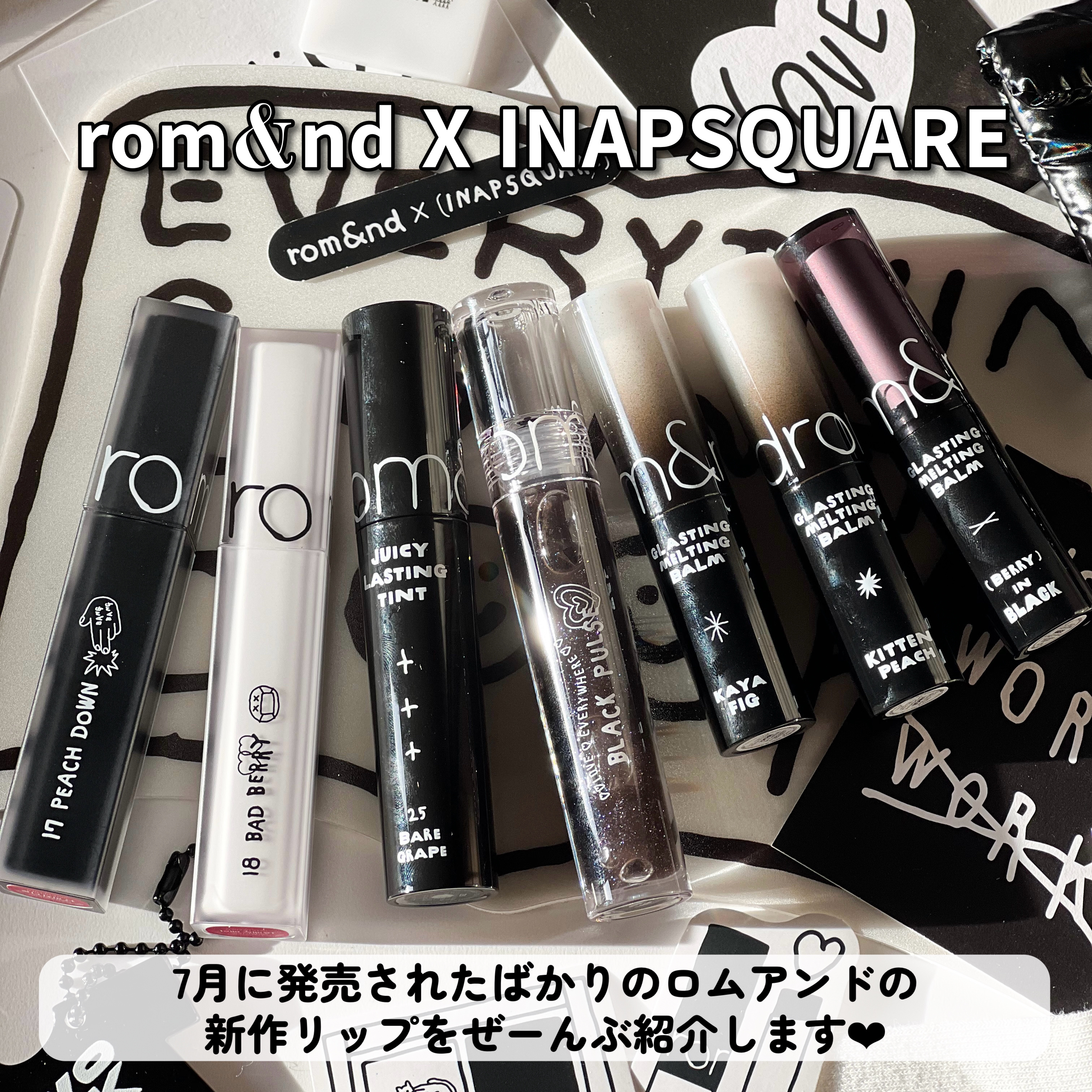 ジューシーラスティングティント 25 ベアグレープ（INAPSQUAREコラボ）/rom&nd/リップティントを使ったクチコミ（2枚目）