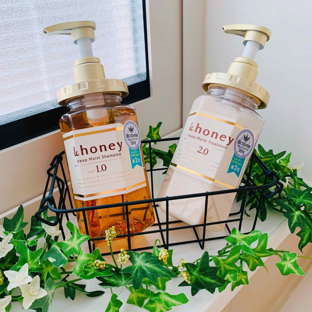 ディープモイスト シャンプー1.0／ヘアトリートメント2.0/&honey/市販シャンプーを使ったクチコミ（1枚目）