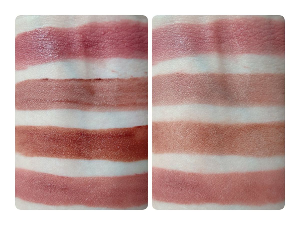 琥珀セミマットリップ V01 ピーチブラウン/Joocyee/口紅を使ったクチコミ（2枚目）