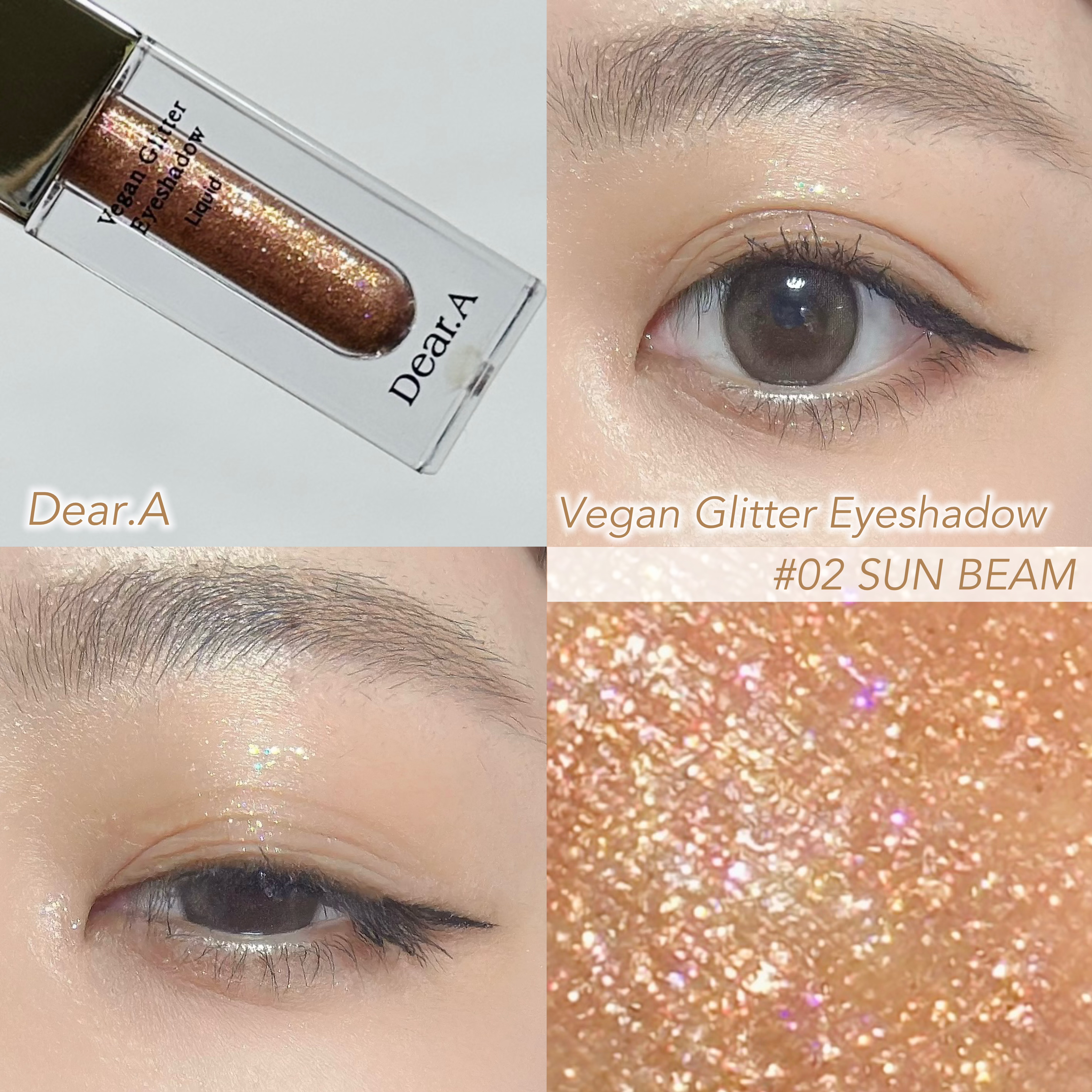 グリッターアイシャドウ 02 SUN BEAM/Dear.A/グリッターを使ったクチコミ（1枚目）