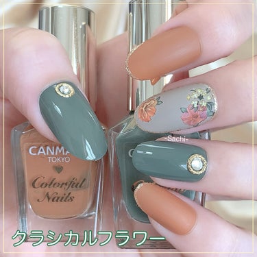 #セルフネイル,#ネイル,#秋ネイル,#簡単ネイル,#プチプラネイル,#フラワーネイル,#アンティークネイルのネイルデザイン