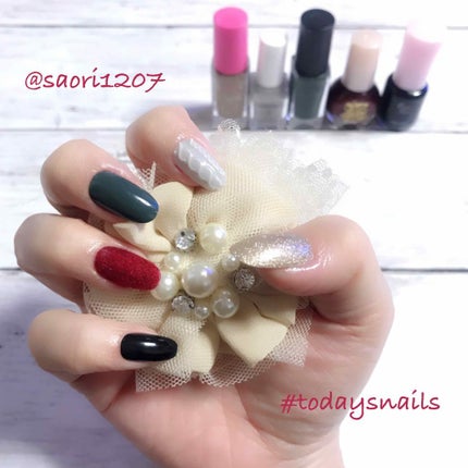 ベルベットパウダー/セリア/ネイルチップ・パーツを使ったクチコミ(1枚目)