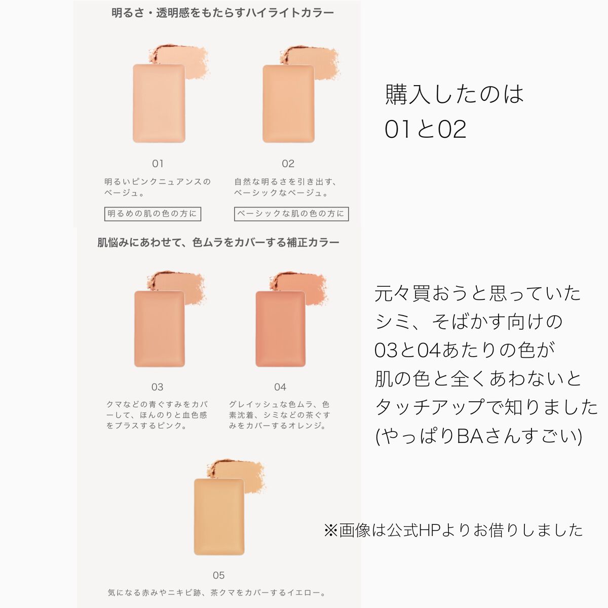 フローレスカバーコンシーラー/RMK/パレットコンシーラーを使ったクチコミ（3枚目）