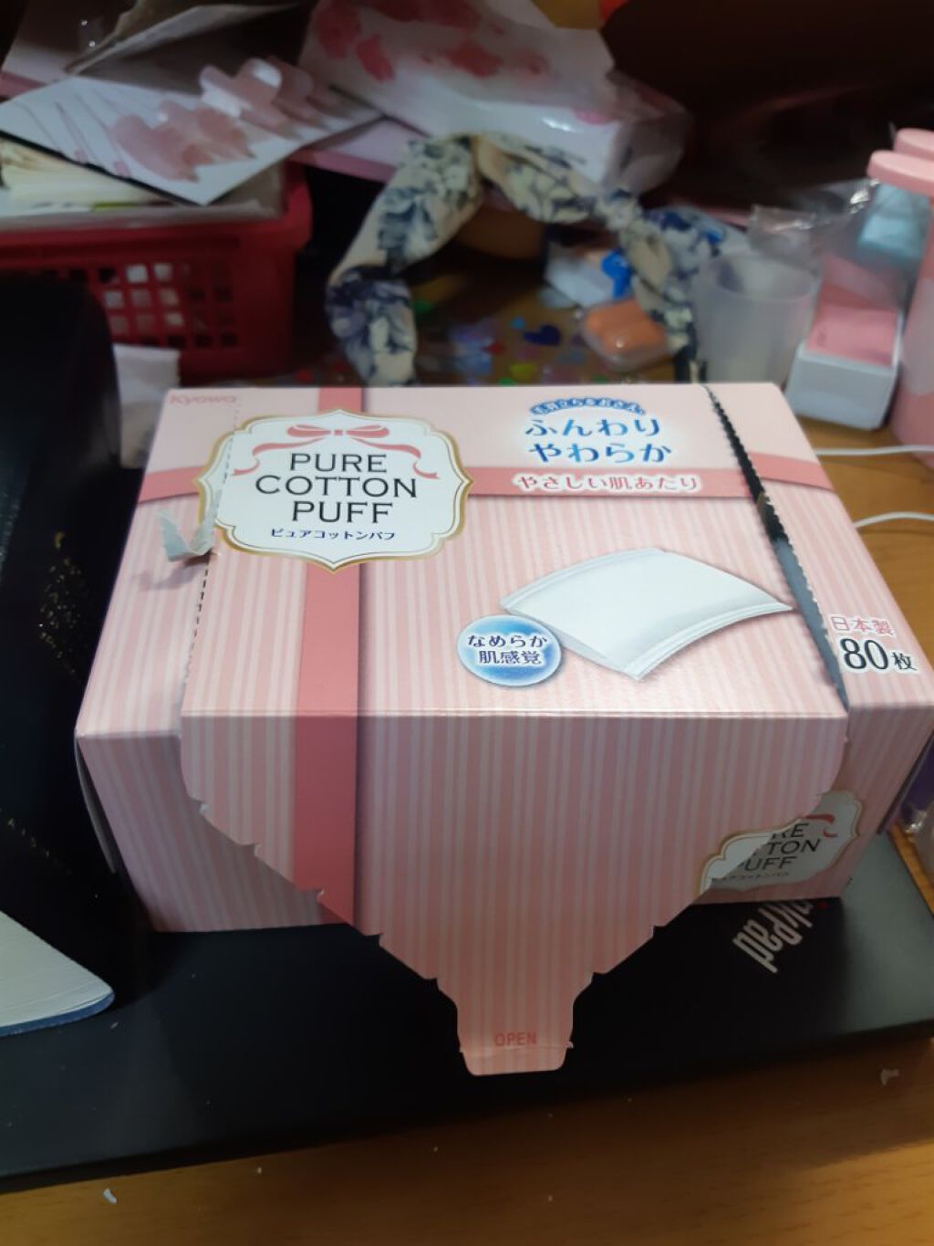 ピュアコットンパフ/セリア/コットンを使ったクチコミ（1枚目）