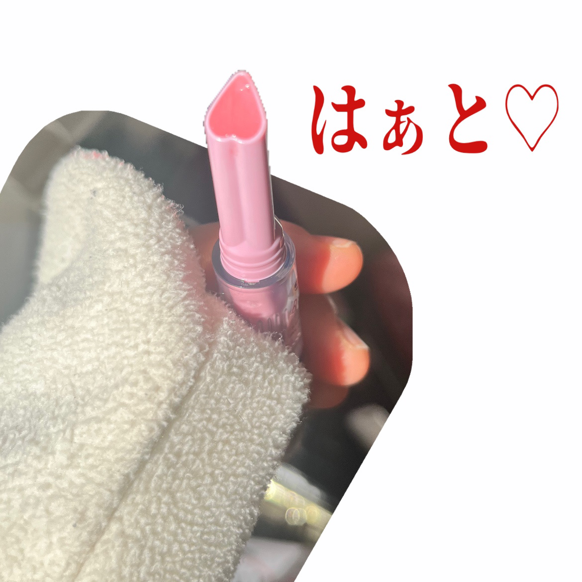 フロレット メルティーハート スティックグロス 01 チェリーブロッサム/FLORTTE/口紅を使ったクチコミ（2枚目）