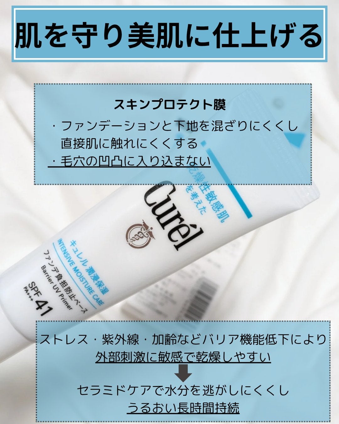 キュレル 潤浸保湿 ファンデ負担防止ベース/キュレル/化粧下地を使ったクチコミ(2枚目)