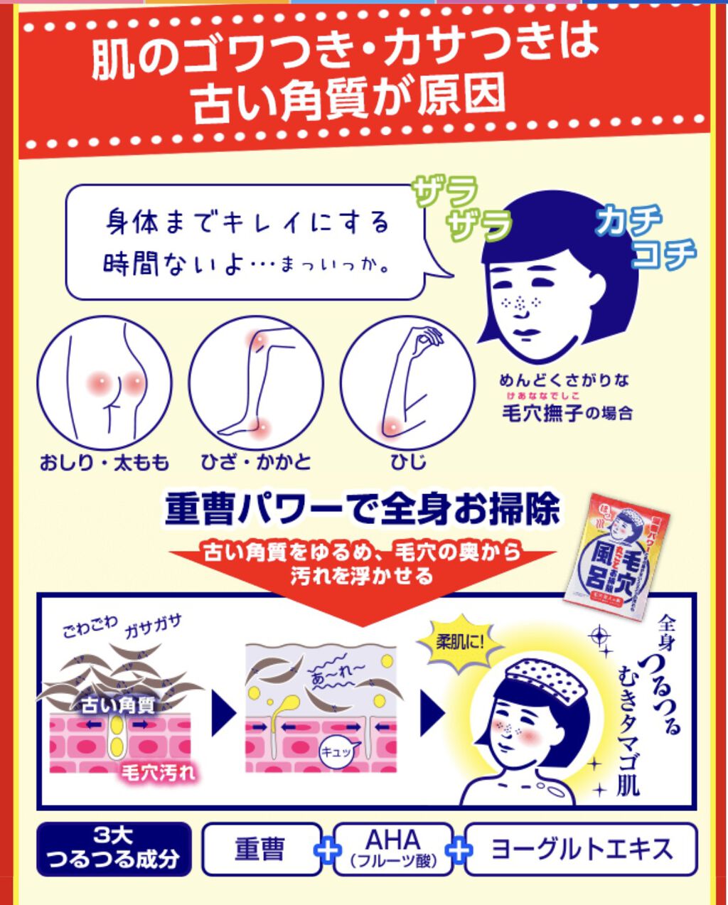 重曹つるつる風呂/毛穴撫子/炭酸系入浴剤を使ったクチコミ（3枚目）