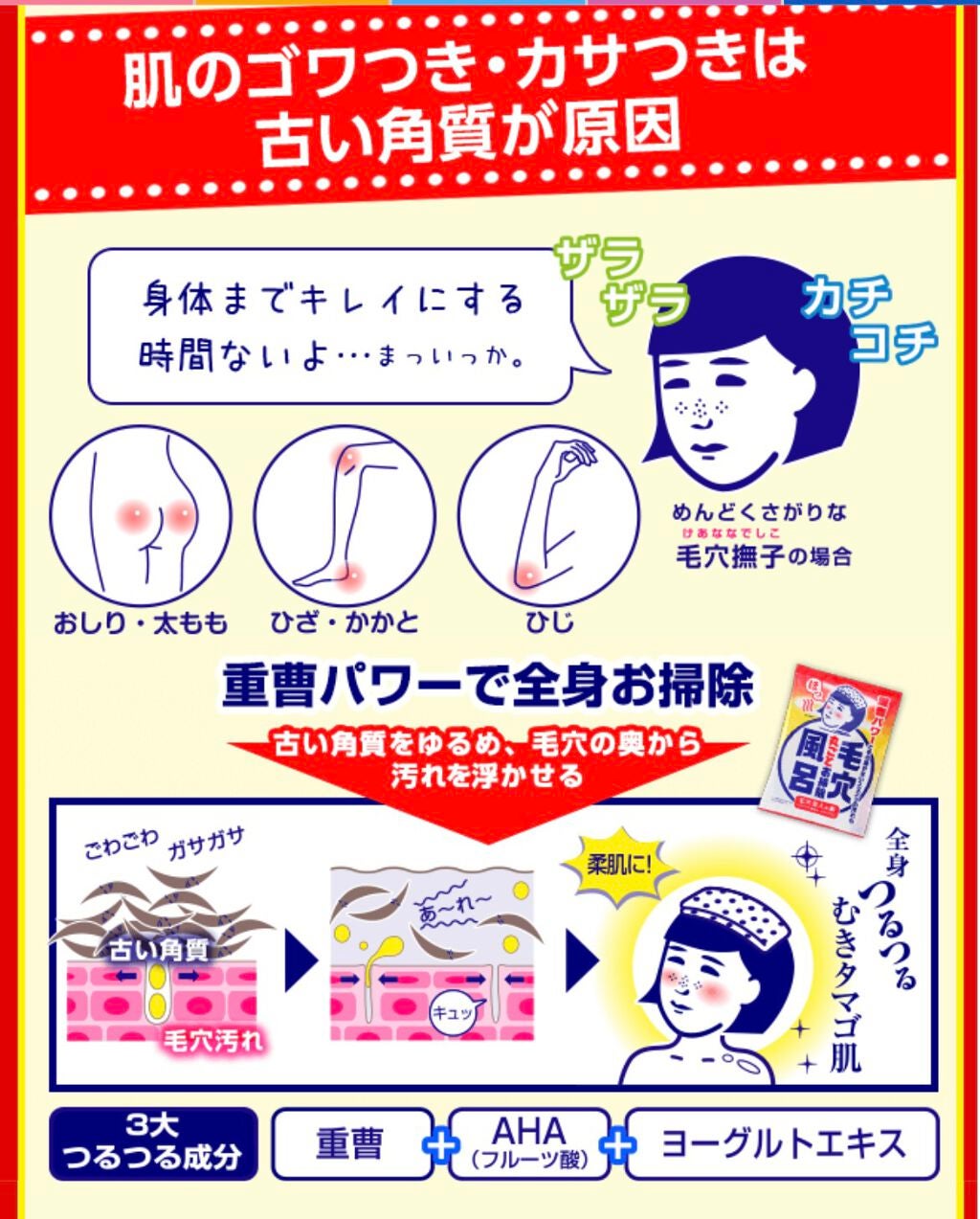 重曹つるつる風呂/毛穴撫子/炭酸系入浴剤を使ったクチコミ(3枚目)