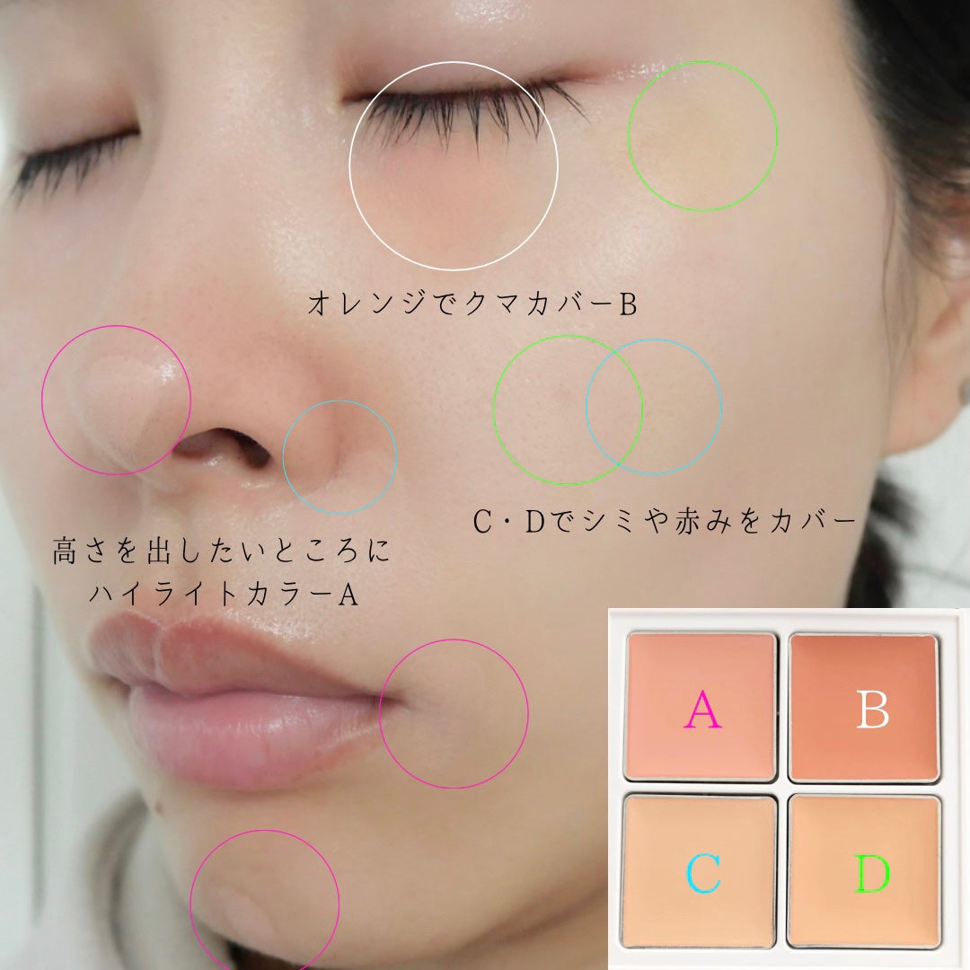 メイクアップベースパレット/SUIKO HATSUCURE/パレットコンシーラーを使ったクチコミ(4枚目)