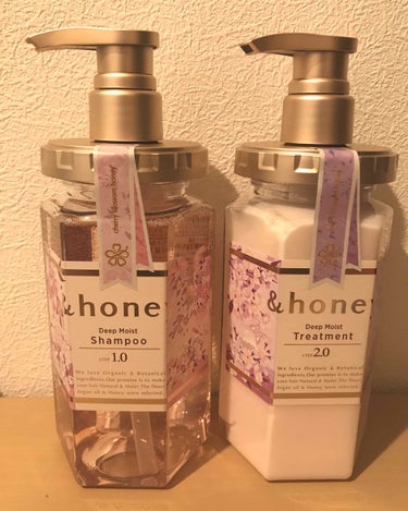 ディープモイスト 限定チェリーブロッサム シャンプー＆ヘアトリートメントペアセット/&honey/シャンプー・コンディショナーを使ったクチコミ（1枚目）