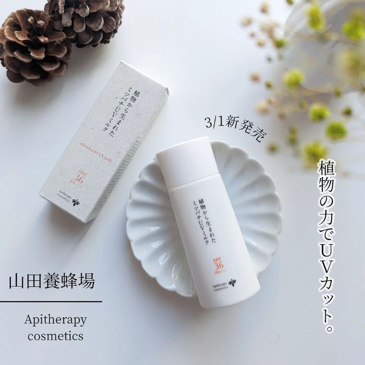 植物から生まれたミツバチUVミルク/アピセラピーコスメティクス/日焼け止めミルクを使ったクチコミ（1枚目）