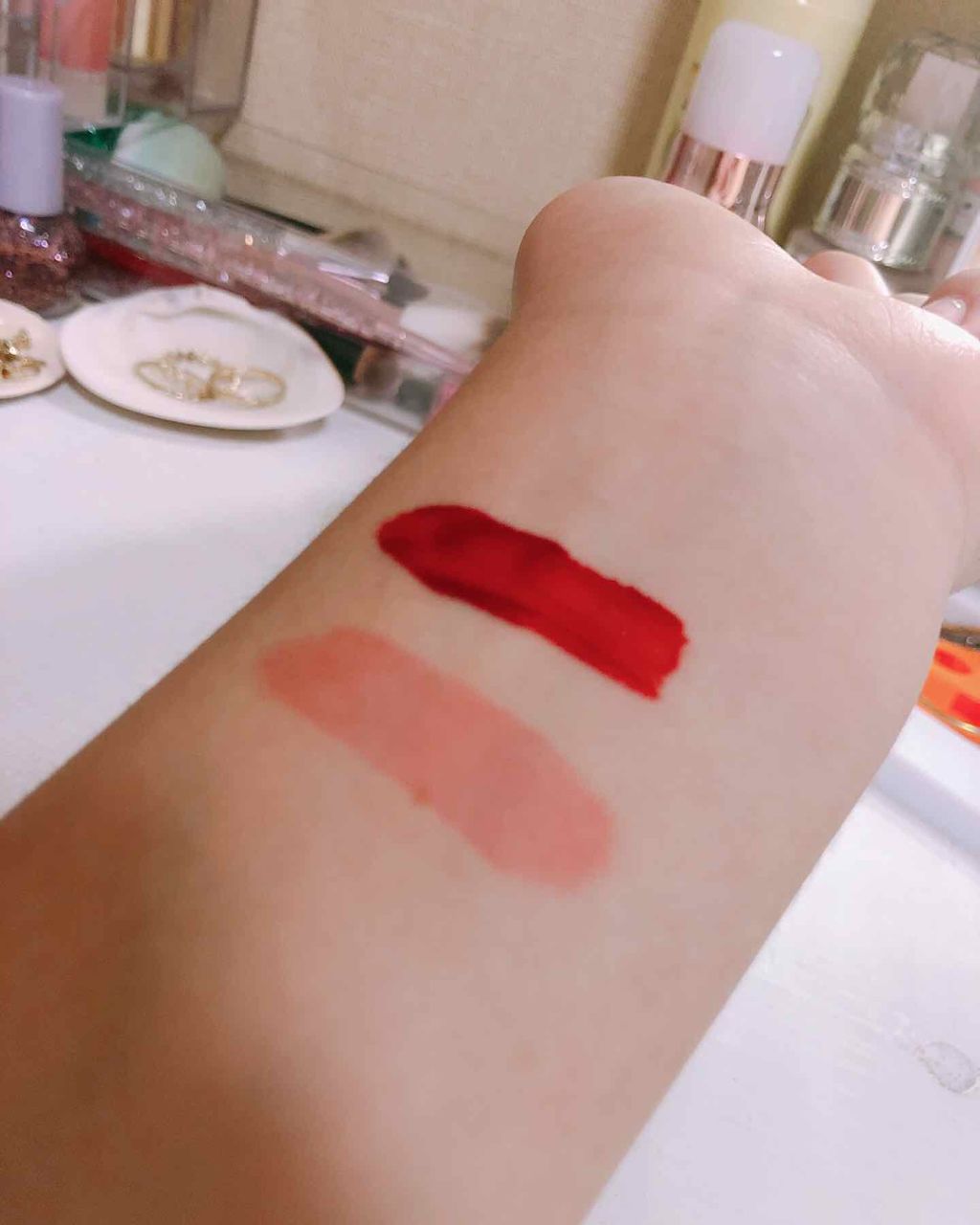 ディアダーリン ウォータージェルティント （アイスティント）/ETUDE/口紅を使ったクチコミ（2枚目）