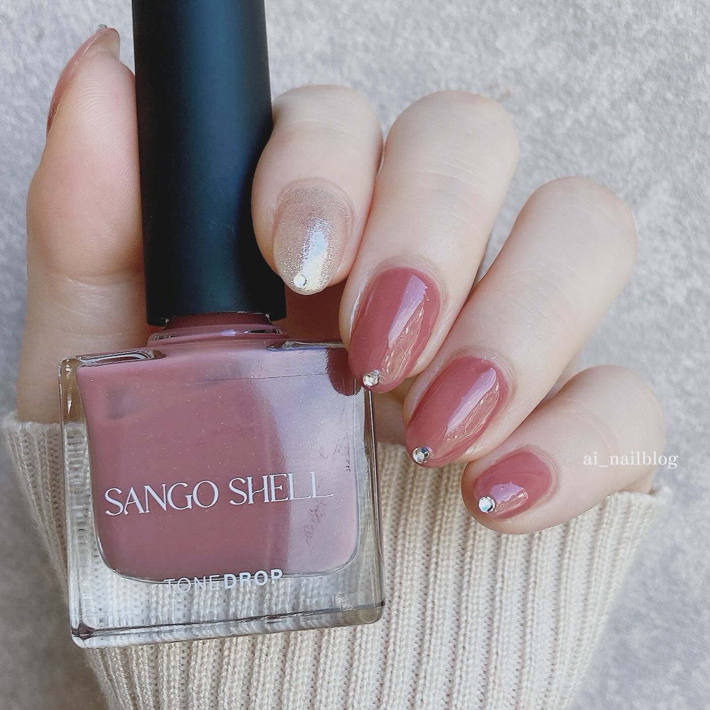 TONE DROP ネイルポリッシュ 040 Sango Shell/D-UP/マニキュアを使ったクチコミ（1枚目）