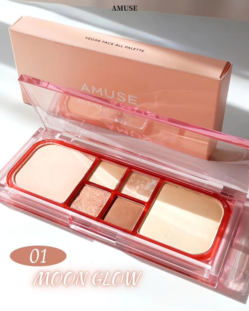 ヴィーガンフェイスオールパレット 01ムーングロウ/AMUSE/アイシャドウパレットを使ったクチコミ（2枚目）