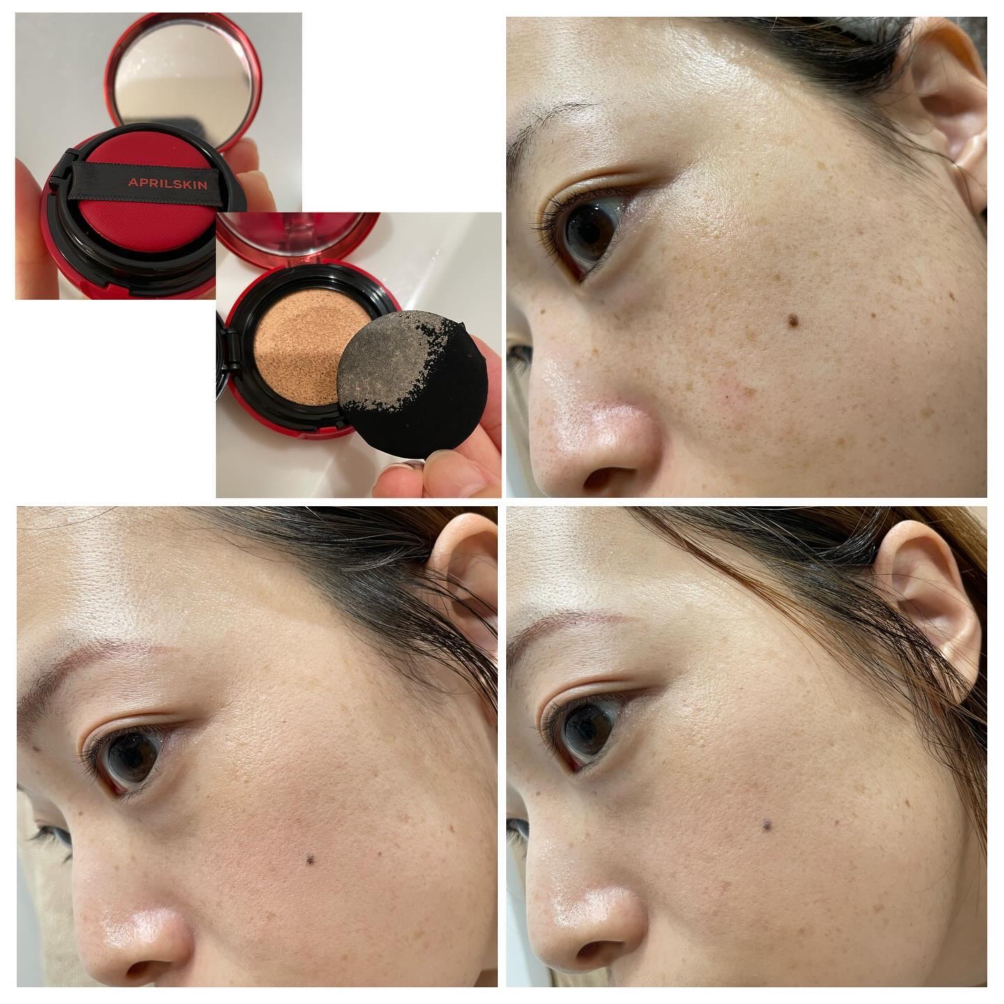 ハイパーカバーフィットクッション red/APRILSKIN/クッションファンデーションを使ったクチコミ（3枚目）