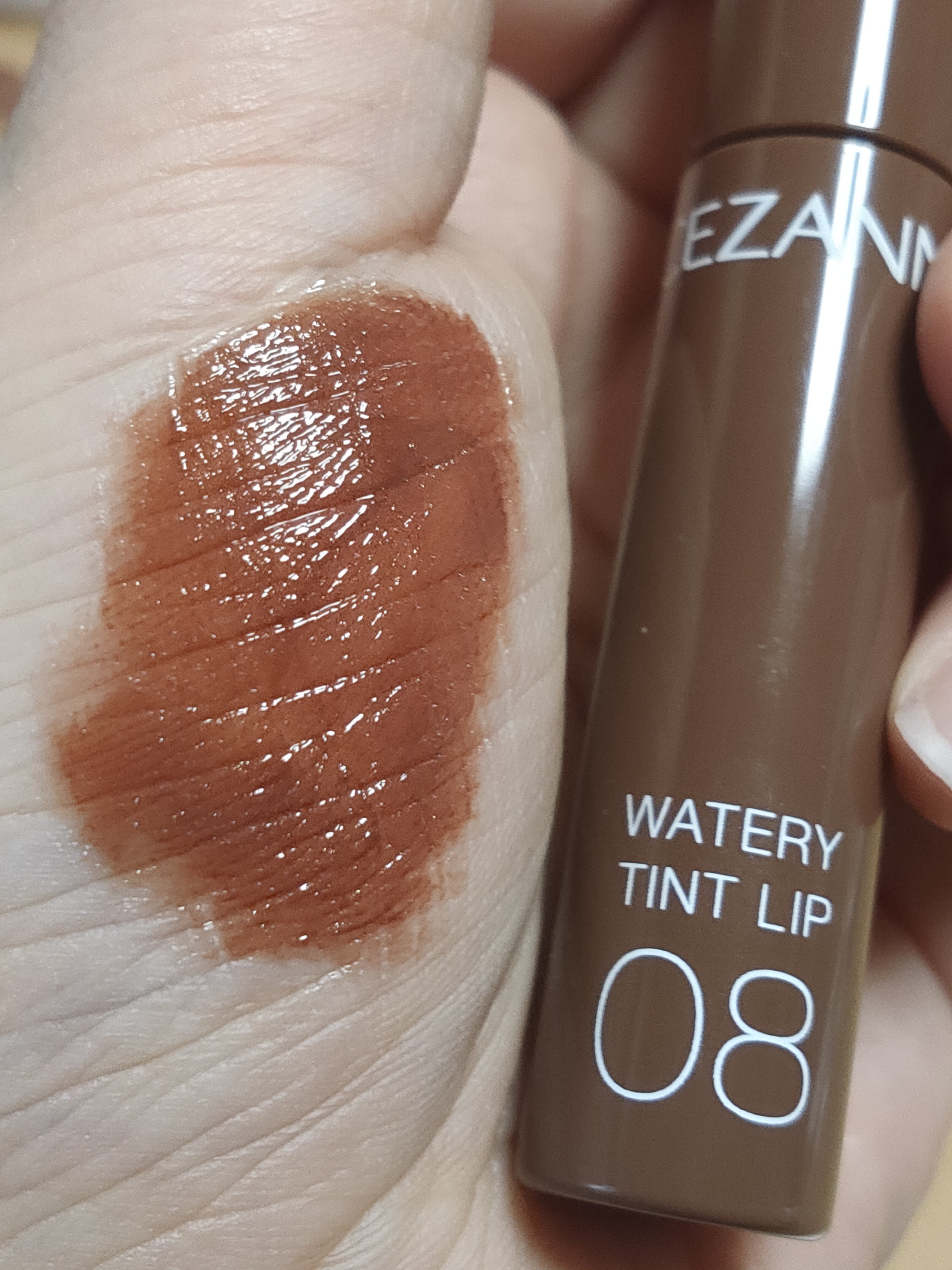 ウォータリーティントリップ 08 カフェブラウン/CEZANNE/リップティントを使ったクチコミ（3枚目）