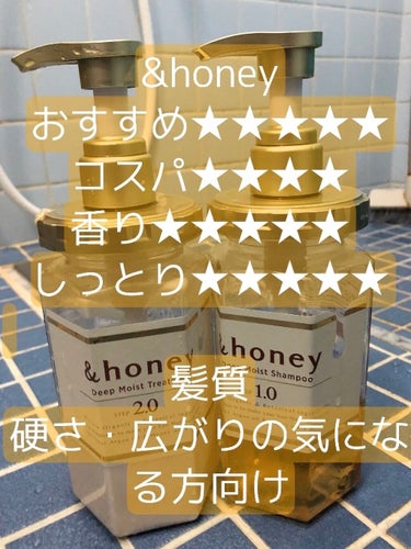 ディープモイスト シャンプー1.0／ヘアトリートメント2.0/&honey/シャンプー・コンディショナーを使ったクチコミ（2枚目）