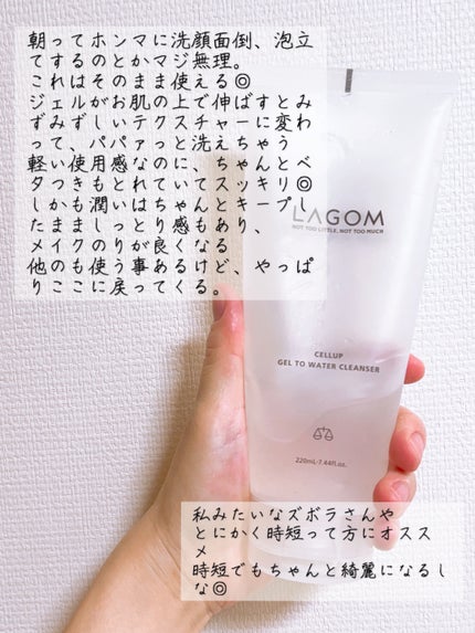ラゴム ジェルトゥウォーター クレンザー(朝用洗顔)/LAGOM /その他洗顔料を使ったクチコミ(2枚目)