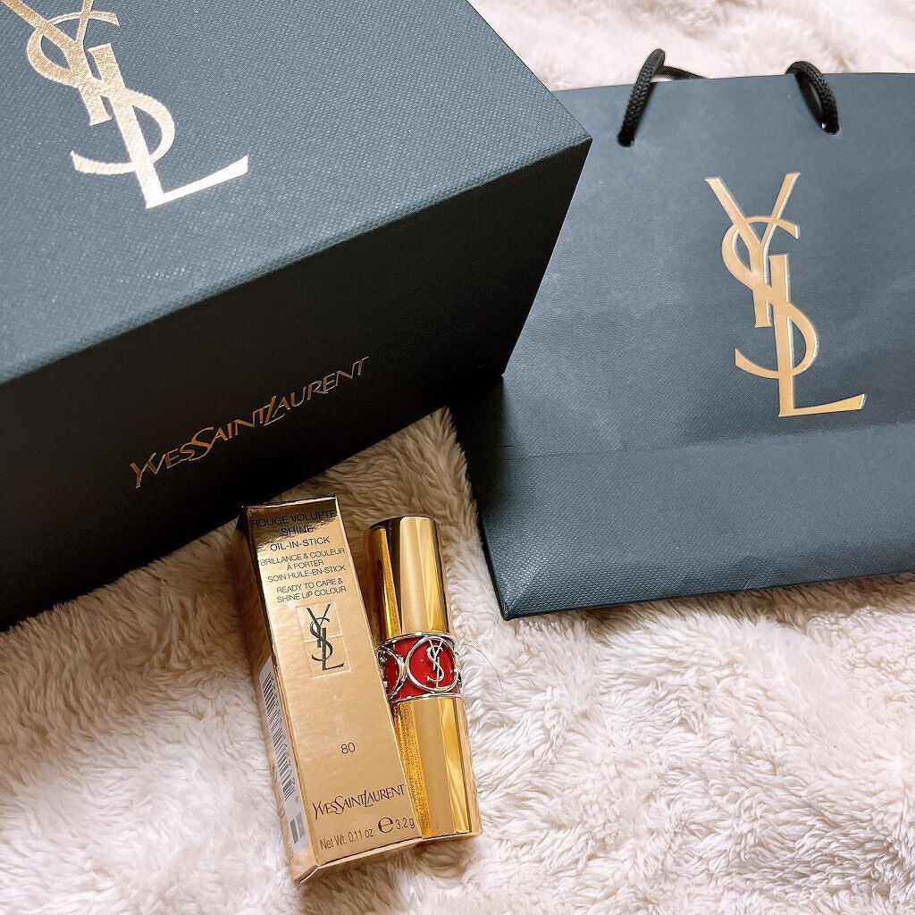 ルージュ ヴォリュプテ シャイン/YVES SAINT LAURENT BEAUTE/口紅を使ったクチコミ（3枚目）