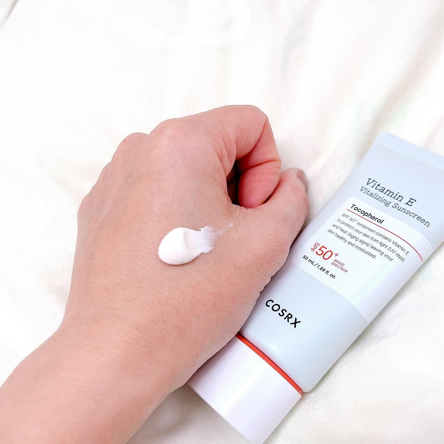 ビタミンEバイタライジングUVクリーム SFP50+/COSRX/日焼け止めクリームを使ったクチコミ(2枚目)