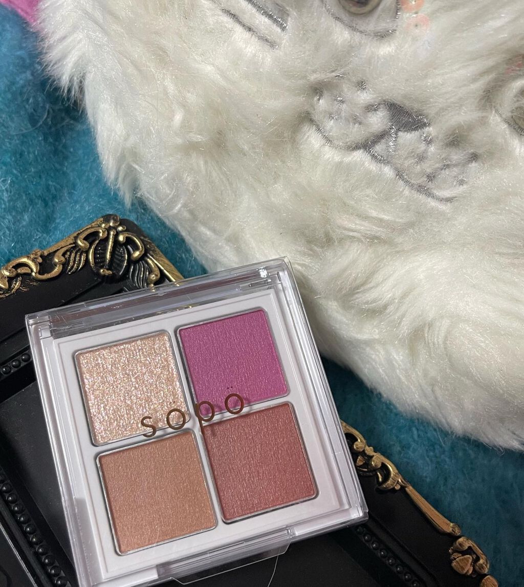 アイパレット 01 ストロベリーショコラ/sopo/アイシャドウパレットを使ったクチコミ（3枚目）