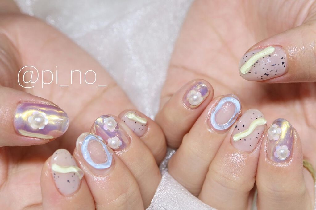 #韓国ネイル,#凸凹ネイル,#オーロラネイル,#ニュアンスネイル,#定額ネイルのネイルデザイン