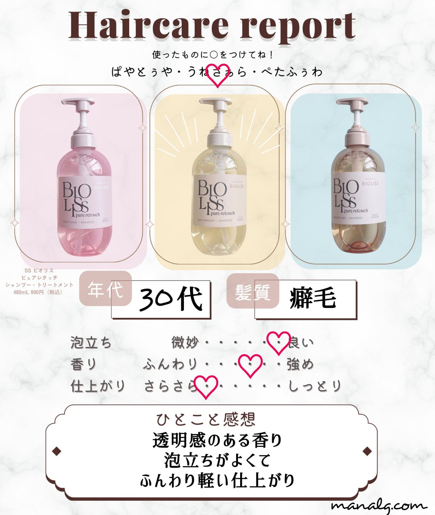 SS ビオリス ピュアレタッチ うねさぁら シャンプー/ヘアコンディショナー/SSビオリス/市販シャンプーを使ったクチコミ(4枚目)