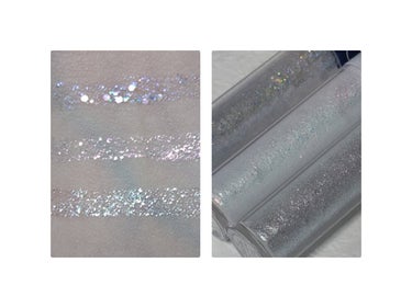 ◇rom&nd 
　THE UNIVERSE LIQUID GLITTER 

LIPSショッピング購入品🛒
rom&ndの大人気リキッドグリッターから星明かりを
砕いたようにまぶしく光るオーロラグリッターが登場𓂃𓈒𓏸
今回はこちらの商品を独断と偏見で自由気儘にレビューさせていただきました👑

†*†*†*†*†*†*†*†*†*†*†*†*†*†*†*†*†*†*

細すぎず太すぎない筆
柔らかく目元に使用しても痛くありません

水で薄めた水のりの匂い
気になる程ではありません

少しヌメりを感じるさらっとしたテクスチャー
ラメ落ちは少なく、擦れには強めな印象
濡れた後の擦れには弱く、水場での使用は微妙

†*†*†*†*†*†*†*†*†*†*†*†*†*†*†*†*†*†*

＊#04 FROZEN STAR (フローズンスター)
　『クールなブルーをメインに ピンク、
　  グリーンと六角形の星の片が多彩に輝くグリッター』
　_______________________________
　アイスブルーカラー
　角度によってアイスラベンダーカラーに変化
　大きめのホログラムで目元の存在感🆙


＊#06 LITTLE METEOR (リトルメテオ)
　『透明に輝くホワイトパールにピンクとゴールド色の
　  パールまで多彩なオパールビームグリッター』
　_______________________________
　真珠を砕いたような偏光カラー
　角度なよってさくらピンクカラーに変化
　肌馴染みがよく、あたたかみのある仕上がり


＊#08 MINTY WAY (ミンティーウェイ)
　『爽やかに輝くエメラルドパールにゴールド色の
　  パールまでユニークなミントゴールドグリッター』  　_______________________________
　ミントグリーンカラー
　シルバーラメざくざくで爽やかな仕上がり

†*†*†*†*†*†*†*†*†*†*†*†*†*†*†*†*†*†*

新作は大粒のホログラムがなく派手になりすぎない
ところが普段使いしやすい印象ですね🤔

#ブルベ映えコスメ #rom&nd #ロムアンド #グリッター 
#ザユニバースリキッドグリッター #オーロラグリッター 
#ユニバースグリッター #リキッドグリッター 
#韓国コスメ #プチプラ #プチプラコスメ  
#LIPS購入品 #LIPSショッピング購入品 の画像 その1