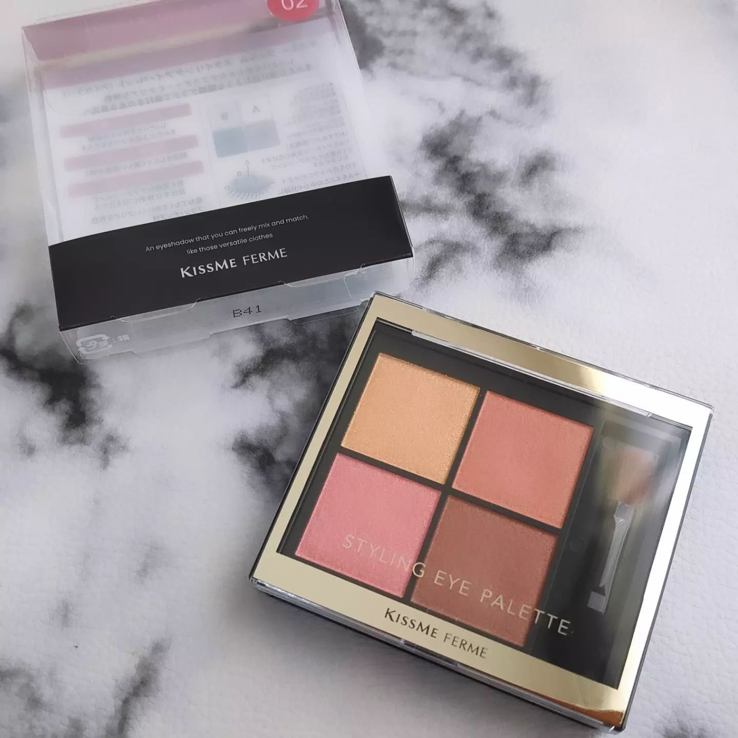 キスミー　フェルム　スタイリングアイパレット 02 アプリコットビジュー/キスミー フェルム/アイシャドウパレットを使ったクチコミ（2枚目）