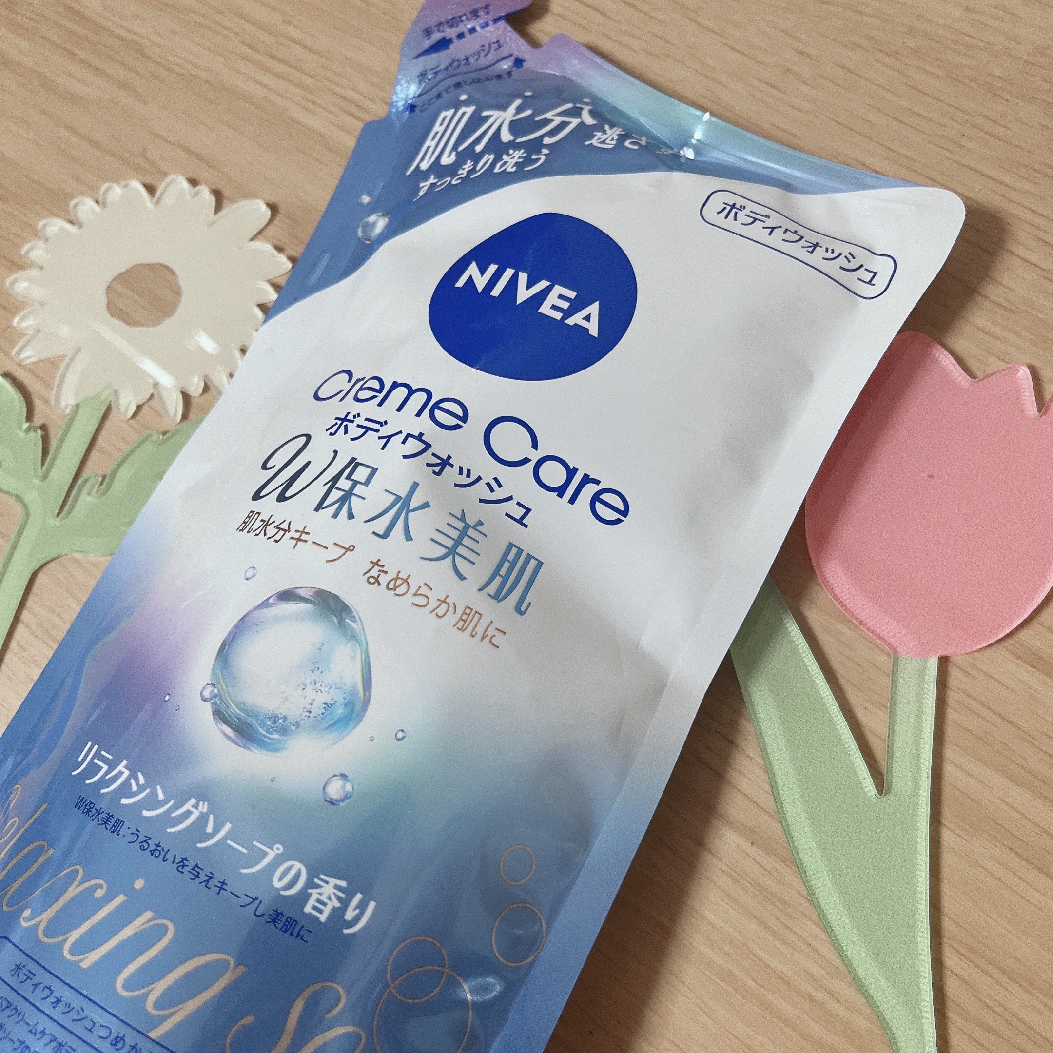 クリームケア ボディウォッシュ W保水美肌 リラクシングソープの香り 詰替用 350ml/ニベア/ボディソープを使ったクチコミ（1枚目）