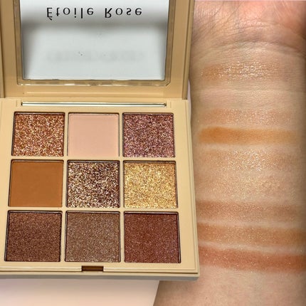 Étoile Rose 9色アイシャドウのクチコミ「\ コスパ良すぎ / 高級感ラメアイシャドウ👀✨️
ラメ多めアイシャドウパレット🎨
あんまり.....」(2枚目)