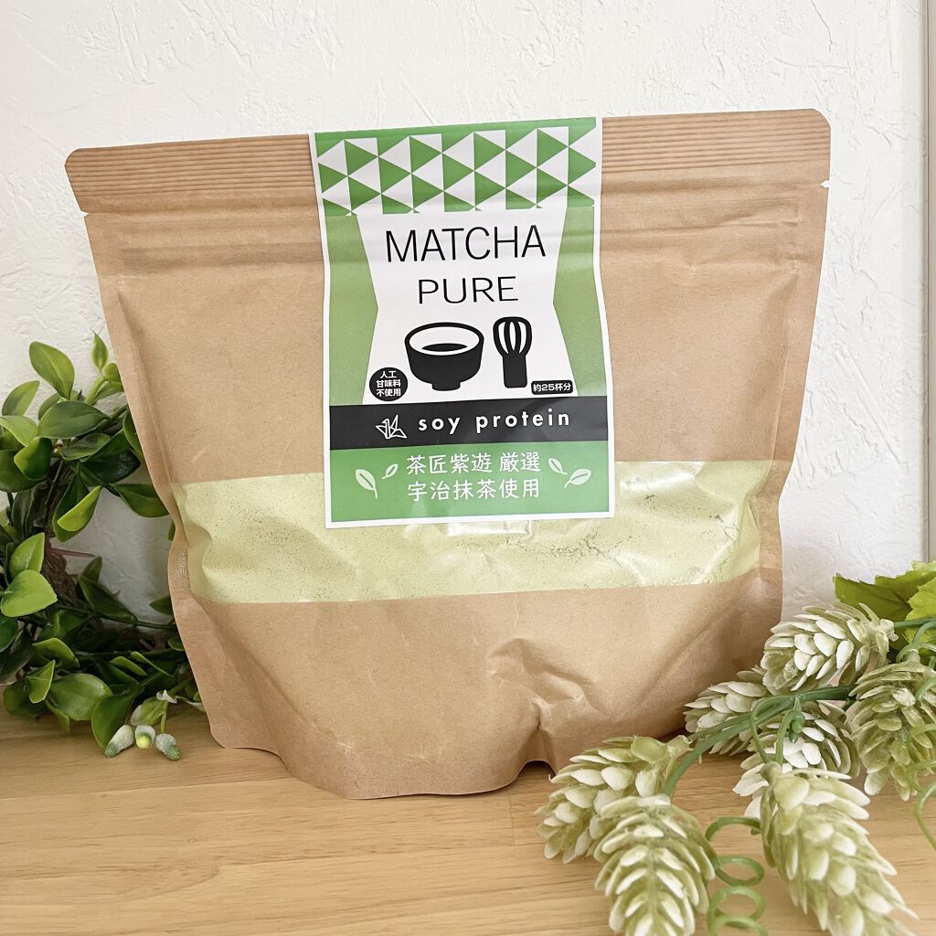 MATCHA PURE（プロテインパウダー）/ピュアパートナー/ソイプロテインを使ったクチコミ（1枚目）